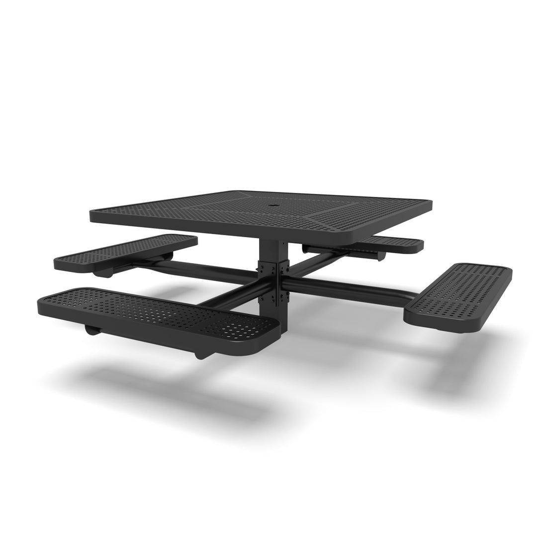 Signature Square Pedestal Perforated Picnic Table