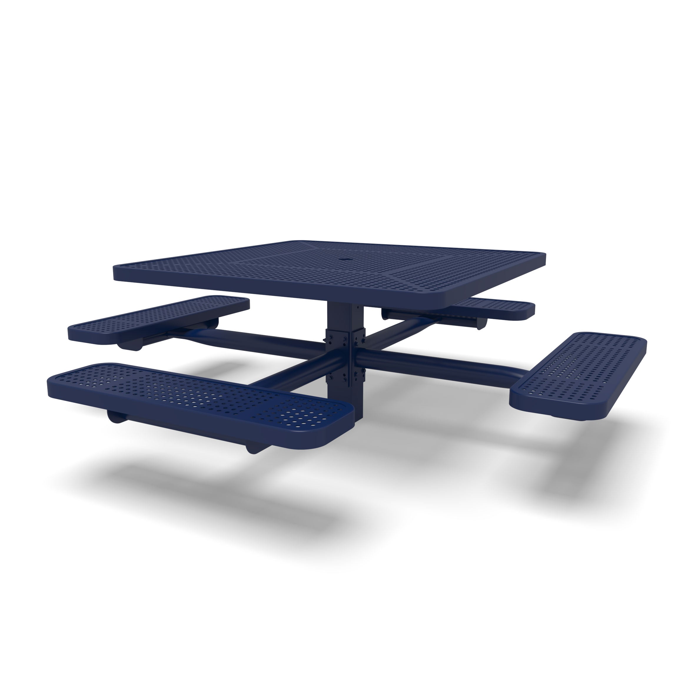 Inground Signature Square Pedestal Perforated Picnic Table