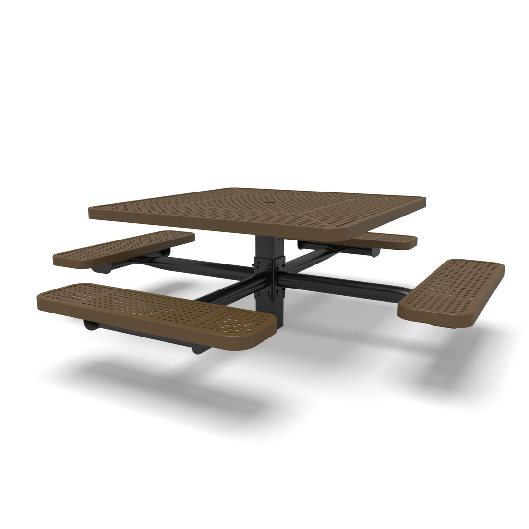 Signature Square Pedestal Perforated Picnic Table