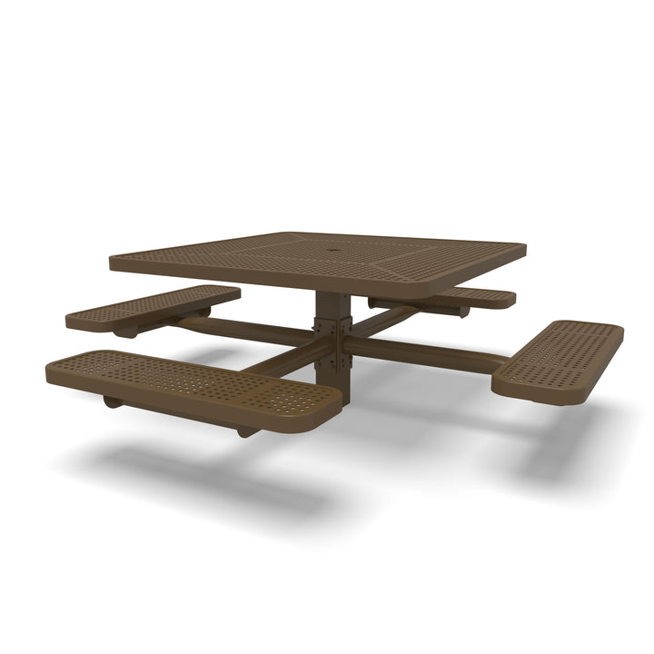 Signature Square Pedestal Perforated Picnic Table