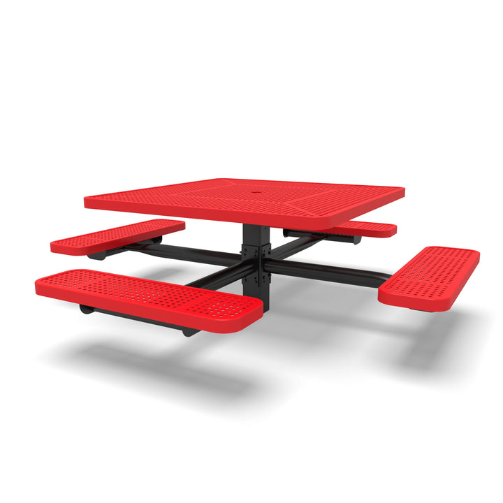 Signature Square Pedestal Perforated Picnic Table