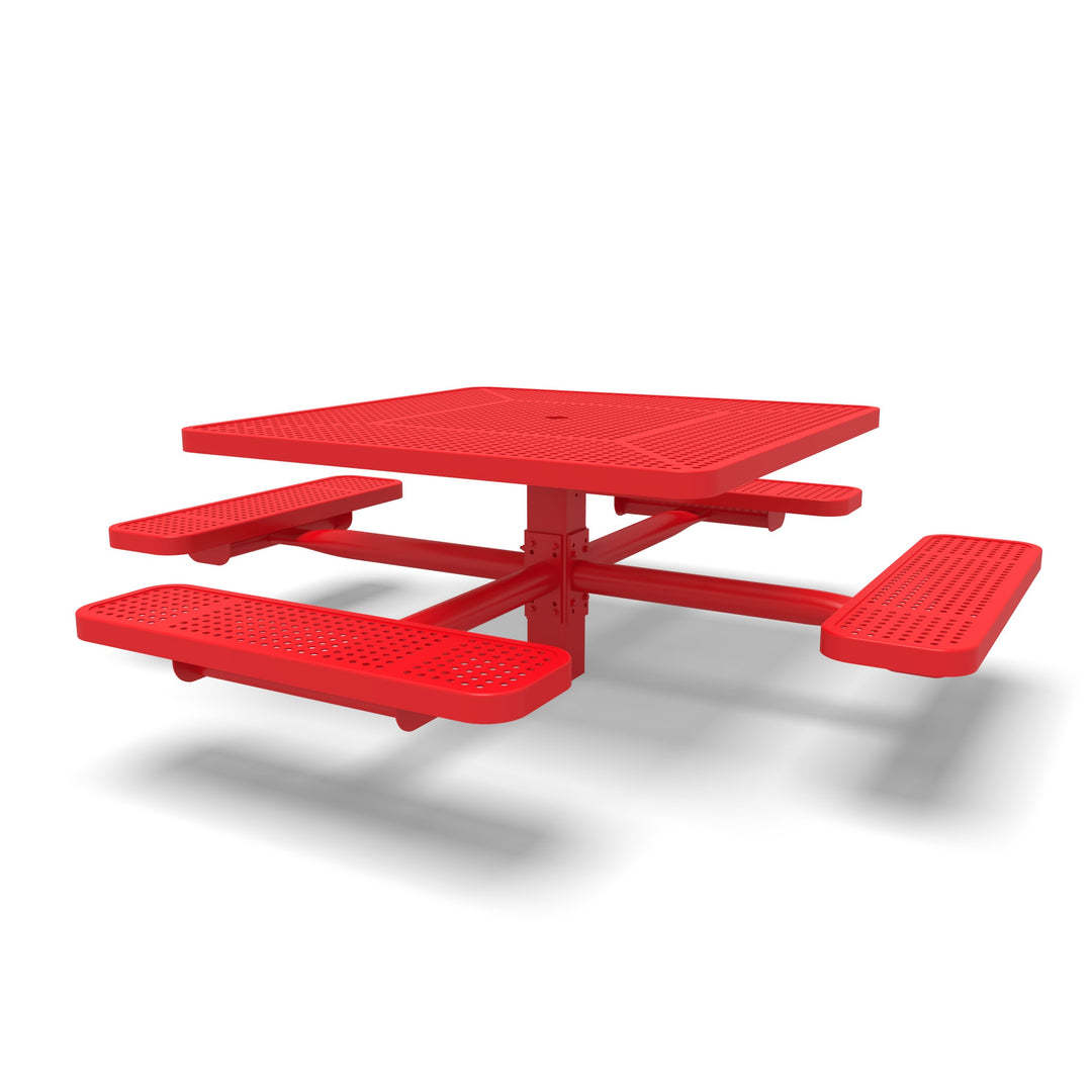 Signature Square Pedestal Perforated Picnic Table