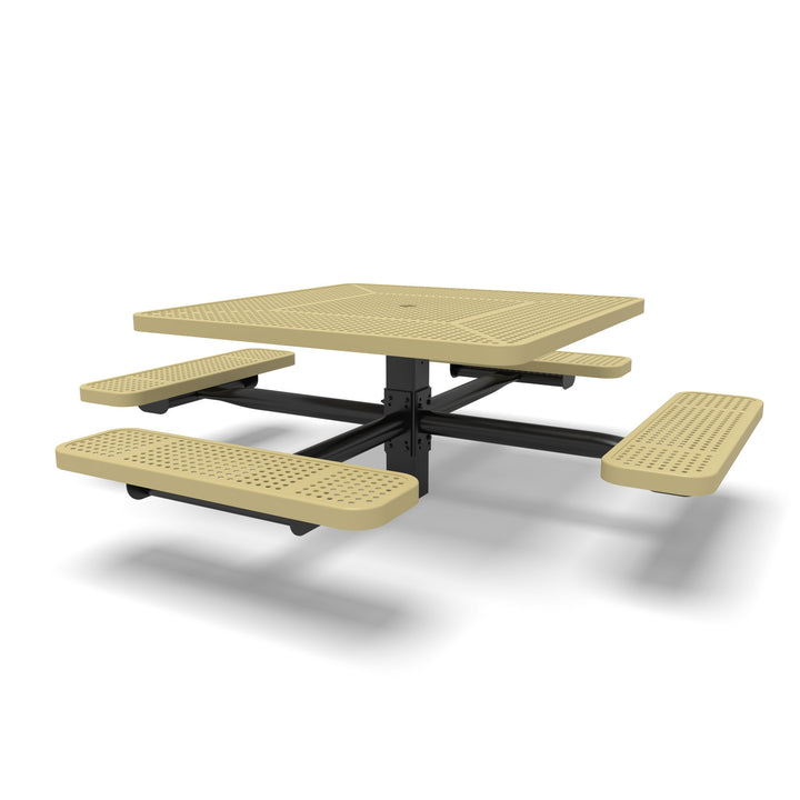Signature Square Pedestal Perforated Picnic Table