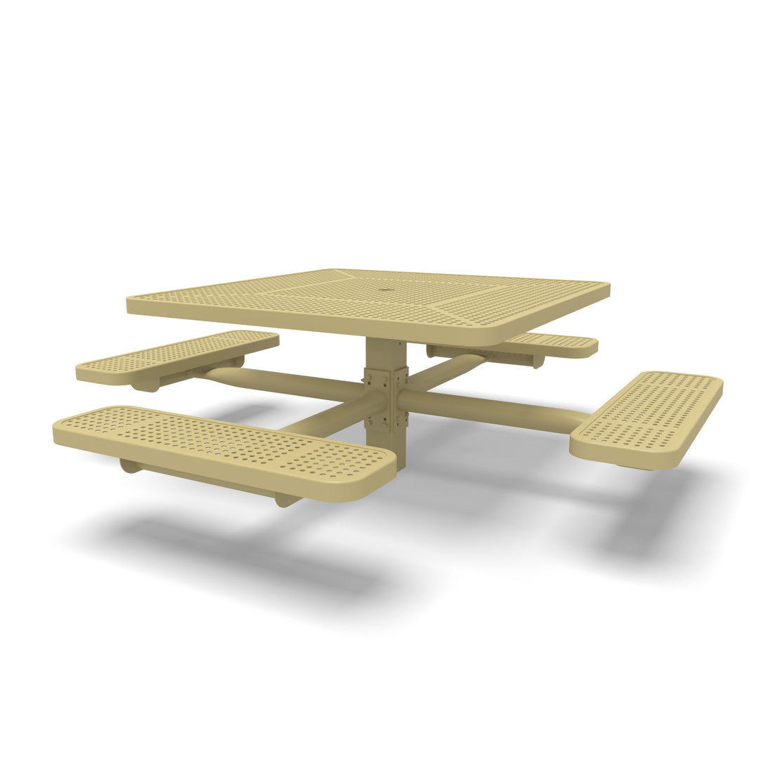 Signature Square Pedestal Perforated Picnic Table