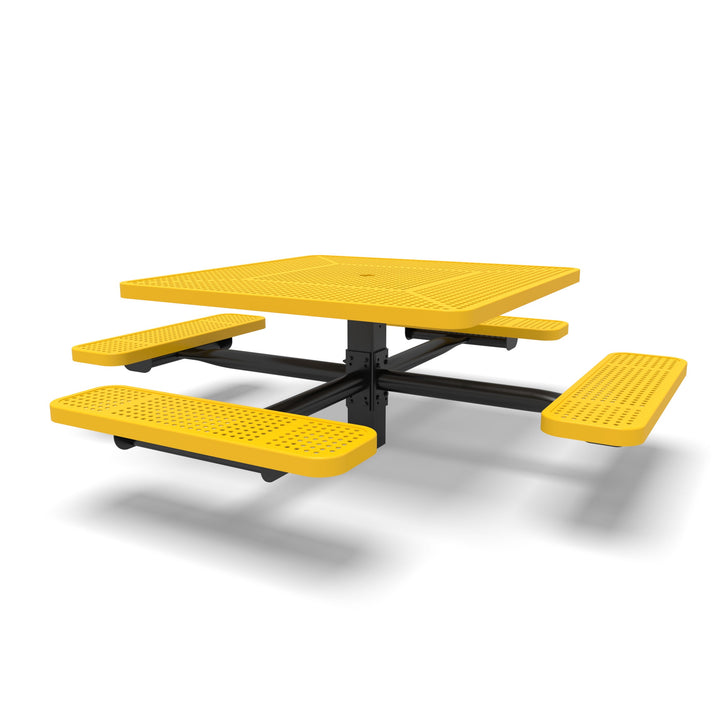 Signature Square Pedestal Perforated Picnic Table