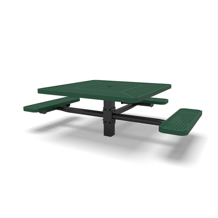 Signature Square Pedestal Perforated ADA Picnic Table