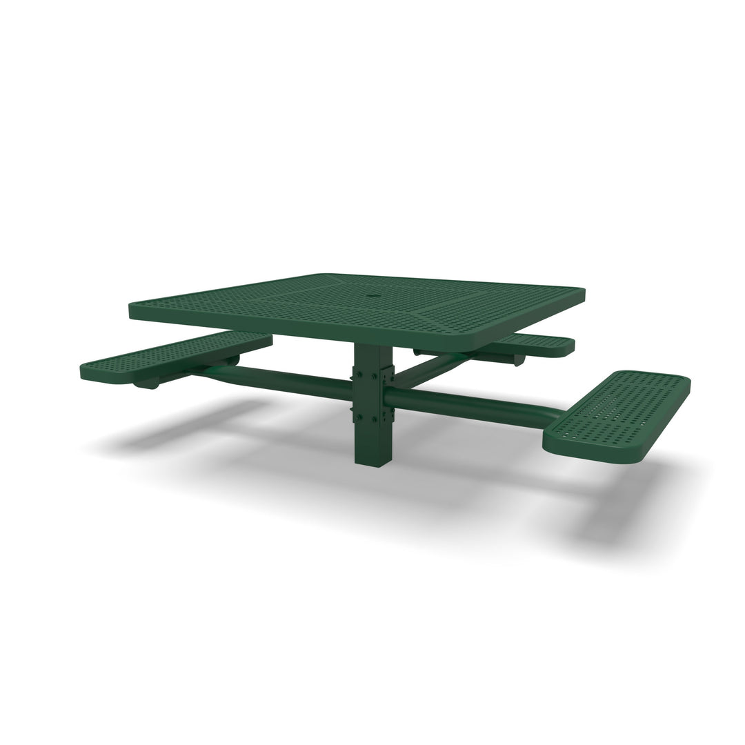 Signature Square Pedestal Perforated ADA Picnic Table