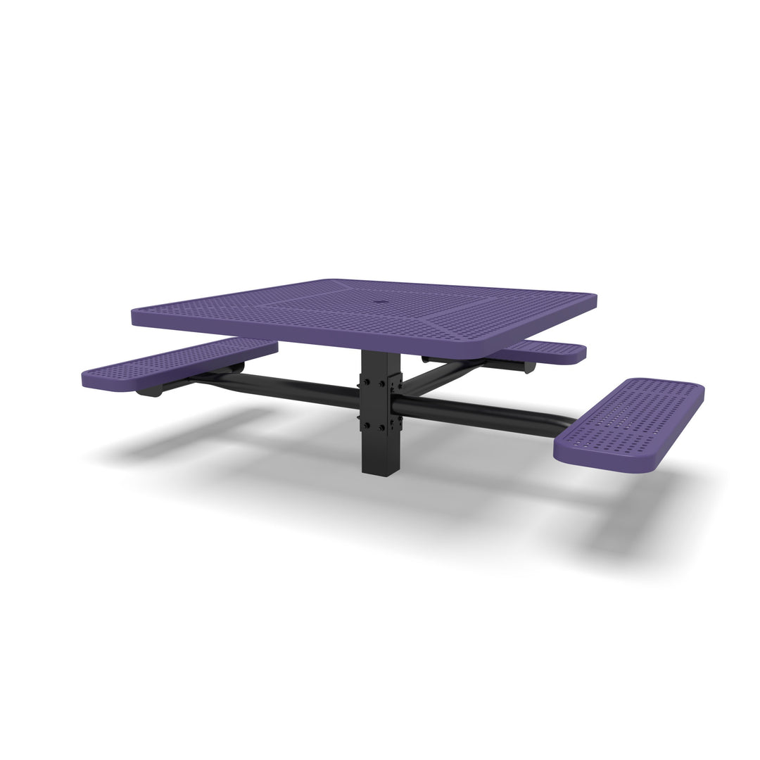 Signature Square Pedestal Perforated ADA Picnic Table