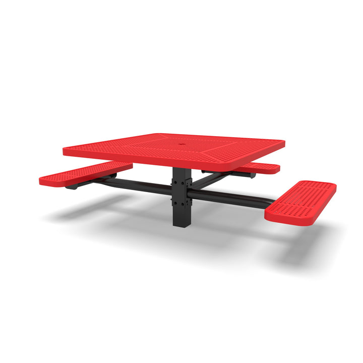 Signature Square Pedestal Perforated ADA Picnic Table