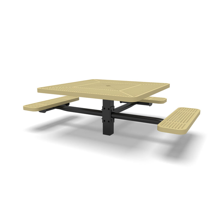 Signature Square Pedestal Perforated ADA Picnic Table
