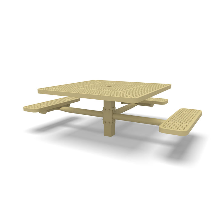 Signature Square Pedestal Perforated ADA Picnic Table