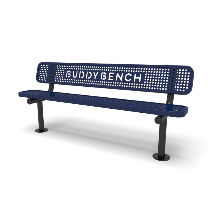 Mounted Signature Perforated Buddy Bench