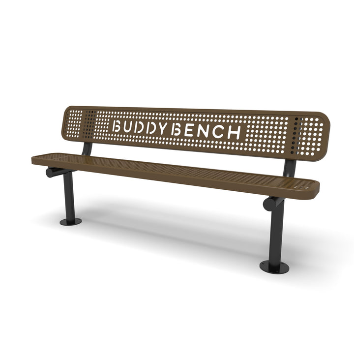 Mounted Signature Perforated Buddy Bench