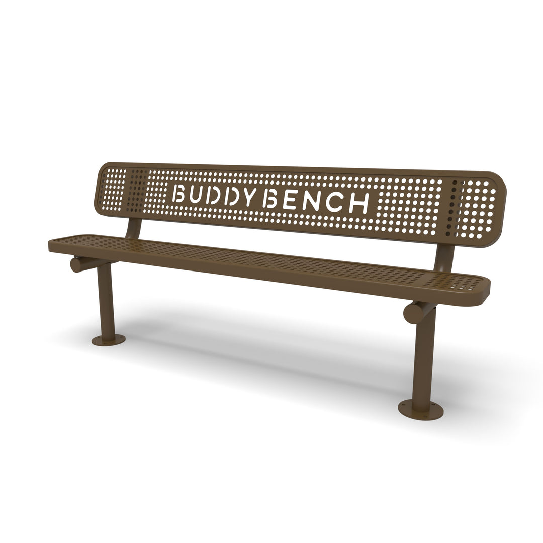 Mounted Signature Perforated Buddy Bench
