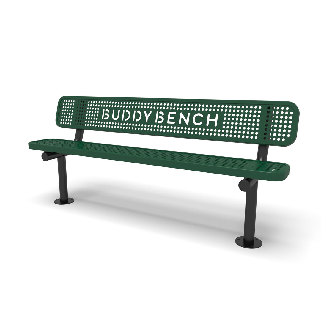 Mounted Signature Perforated Buddy Bench