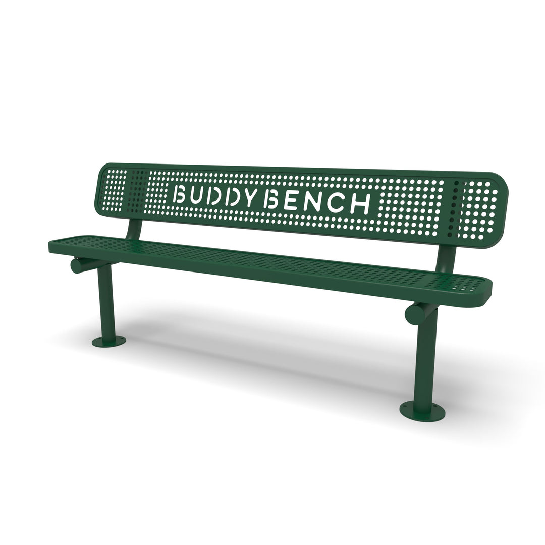 Mounted Signature Perforated Buddy Bench