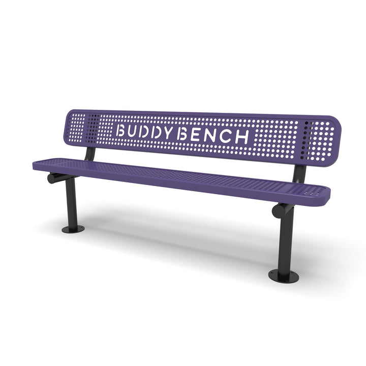 Mounted Signature Perforated Buddy Bench