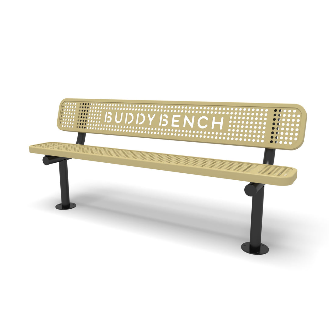 Mounted Signature Perforated Buddy Bench