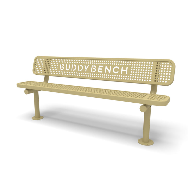 Mounted Signature Perforated Buddy Bench