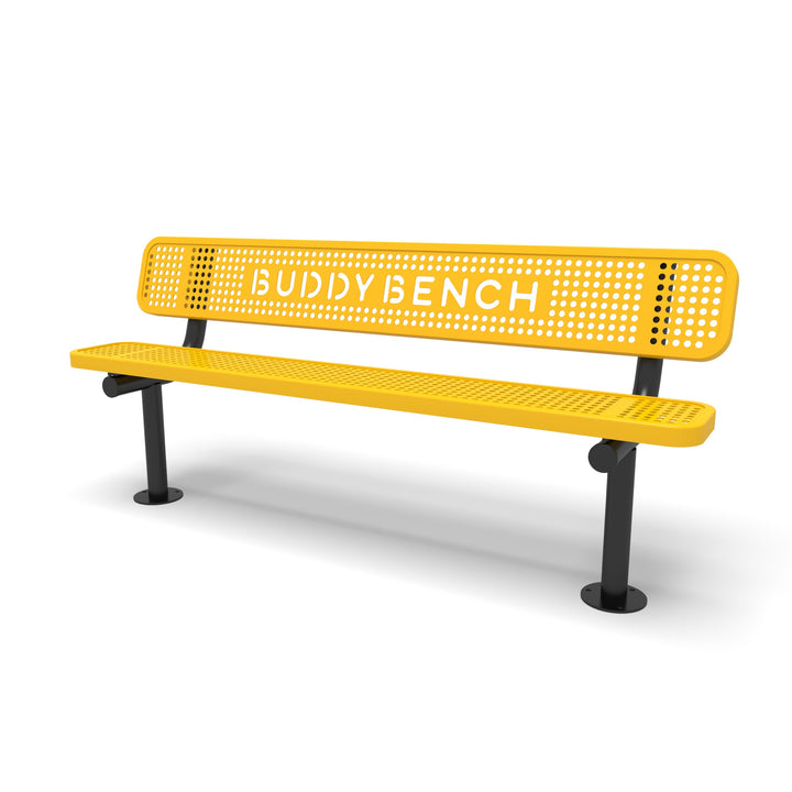 Mounted Signature Perforated Buddy Bench