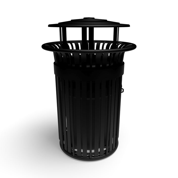 Oxford Slat Trash Receptacle Set w/ Door