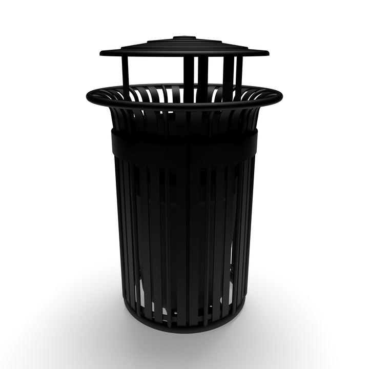 Oxford Slat Trash Receptacle Set w/ Door