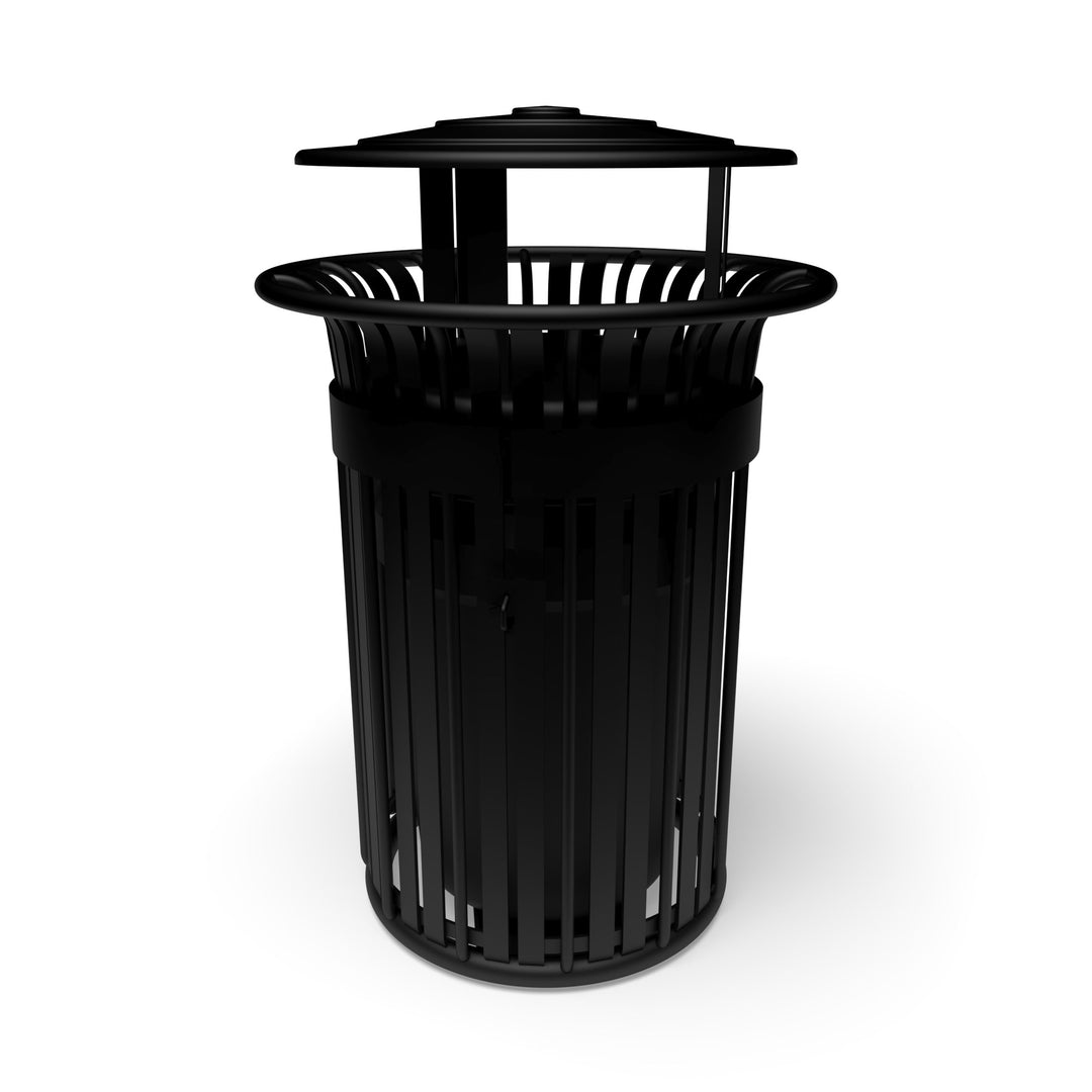 Oxford Slat Trash Receptacle Set w/ Door