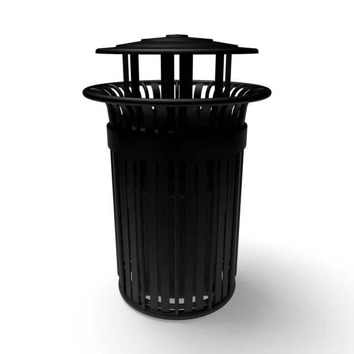 Oxford Slat Trash Receptacle Set w/ Door