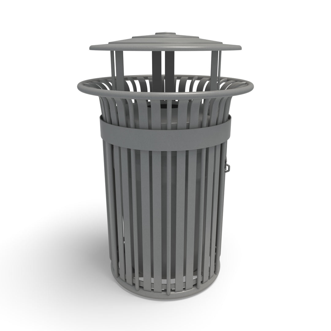 Oxford Slat Trash Receptacle Set w/ Door