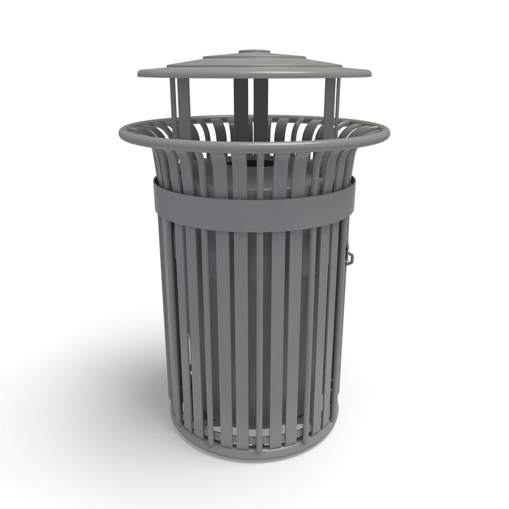 Oxford Slat Trash Receptacle Set w/ Door