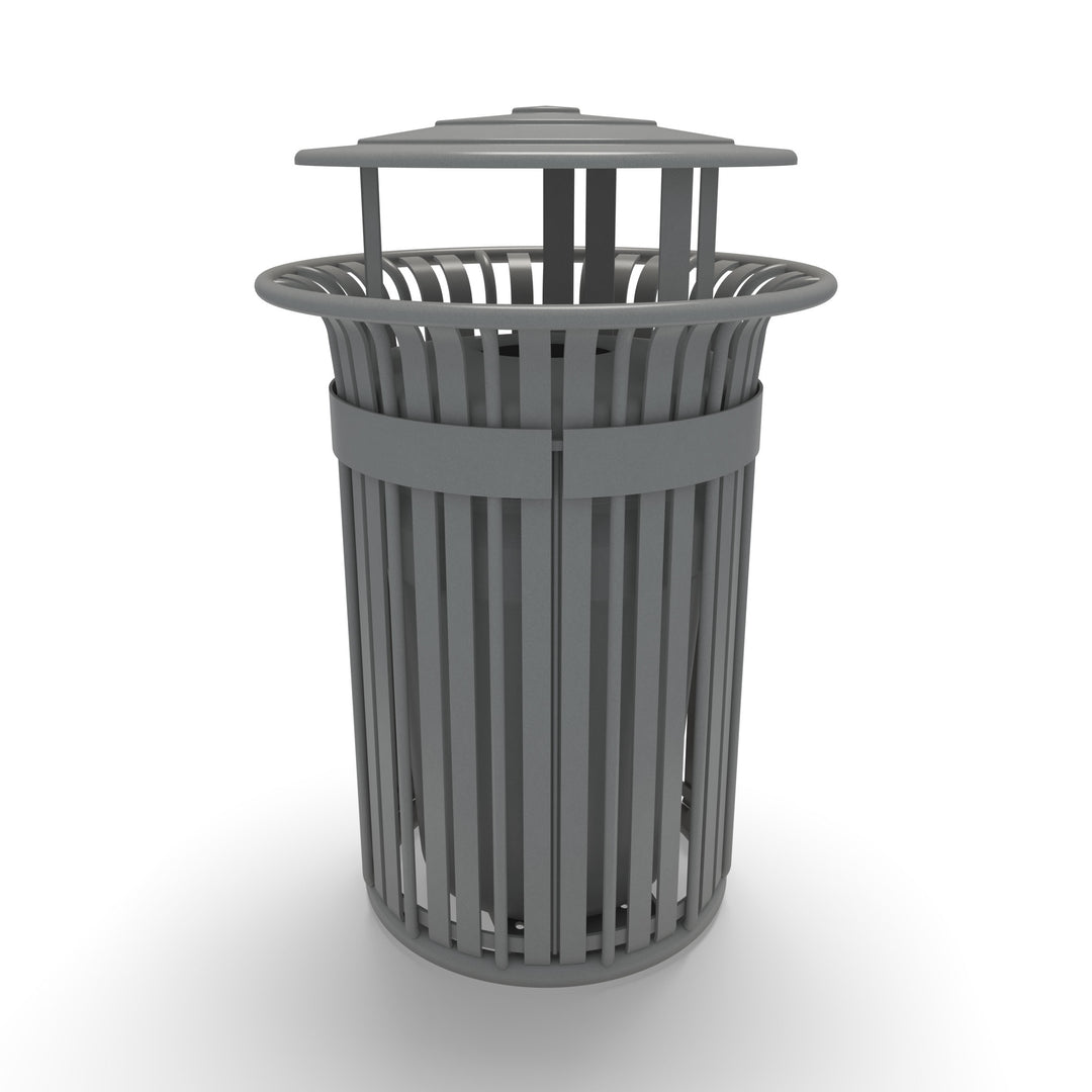 Oxford Slat Trash Receptacle Set w/ Door