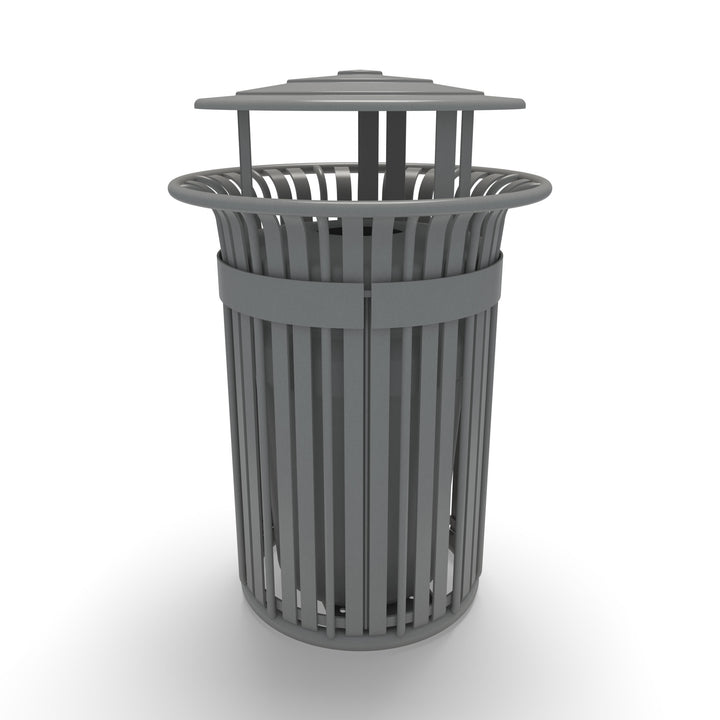 Oxford Slat Trash Receptacle Set w/ Door