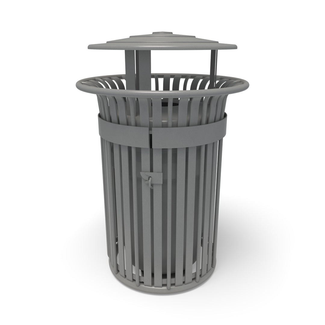 Oxford Slat Trash Receptacle Set w/ Door