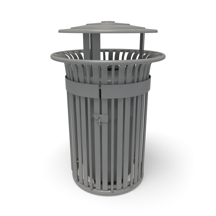 Oxford Slat Trash Receptacle Set w/ Door