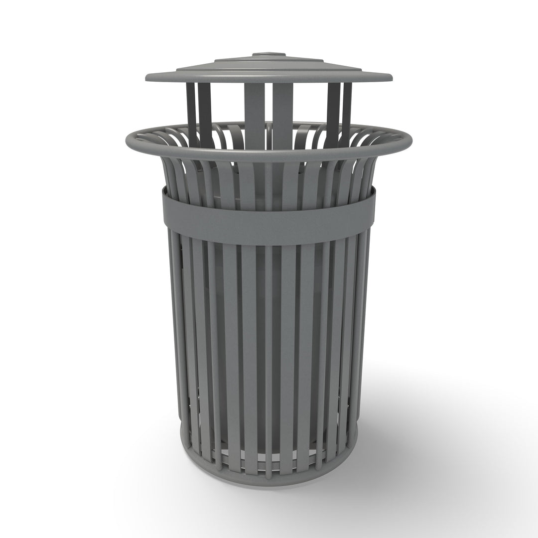 Oxford Slat Trash Receptacle Set w/ Door