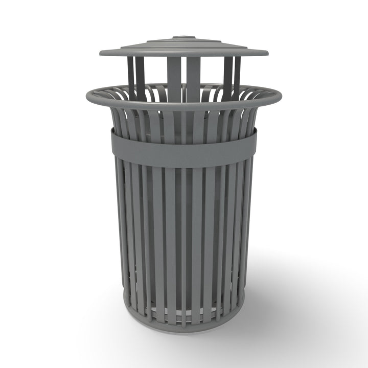 Oxford Slat Trash Receptacle Set w/ Door