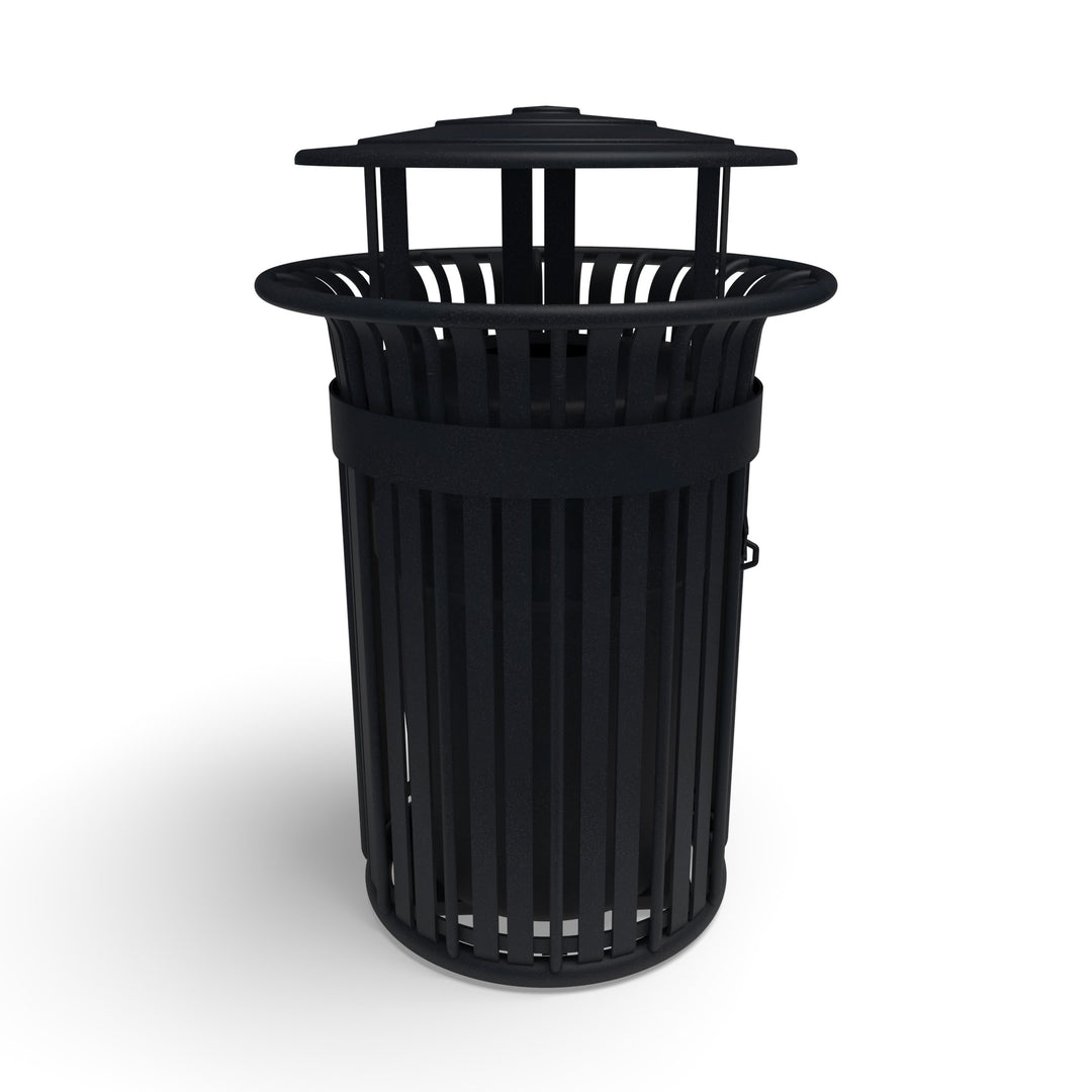 Oxford Slat Trash Receptacle Set w/ Door
