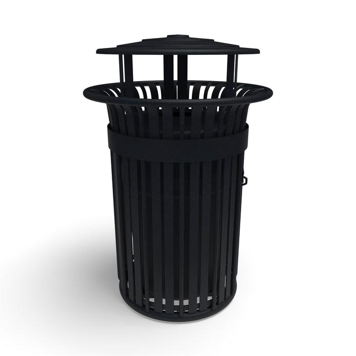 Oxford Slat Trash Receptacle Set w/ Door