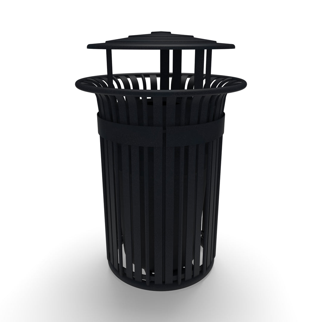 Oxford Slat Trash Receptacle Set w/ Door