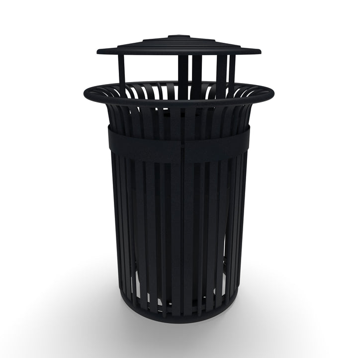 Oxford Slat Trash Receptacle Set w/ Door