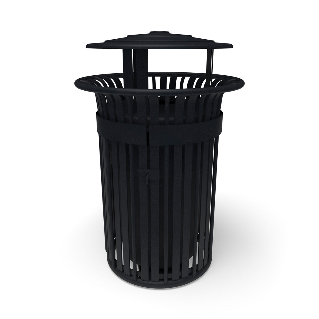 Oxford Slat Trash Receptacle Set w/ Door