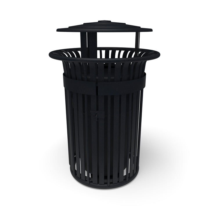 Oxford Slat Trash Receptacle Set w/ Door