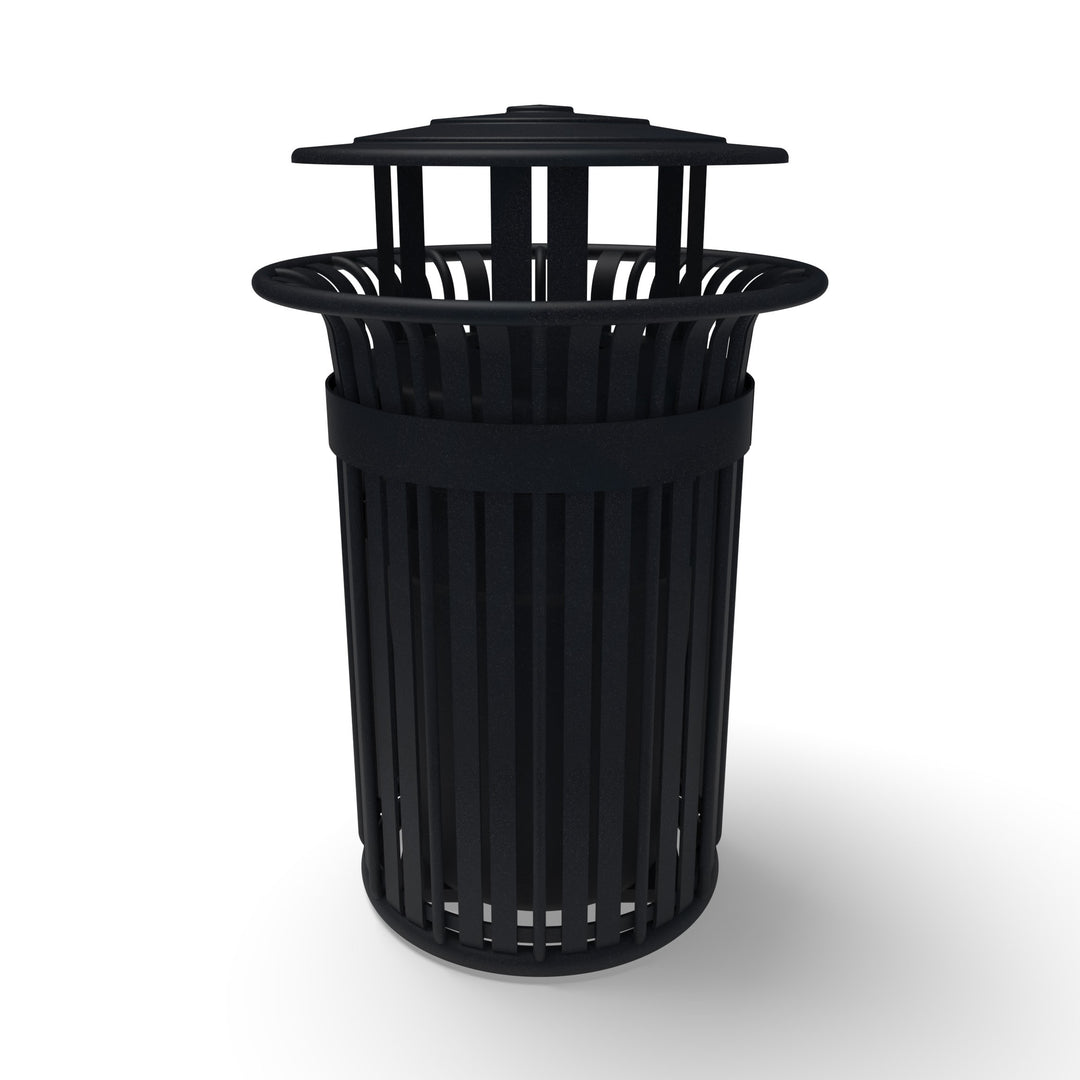 Oxford Slat Trash Receptacle Set w/ Door