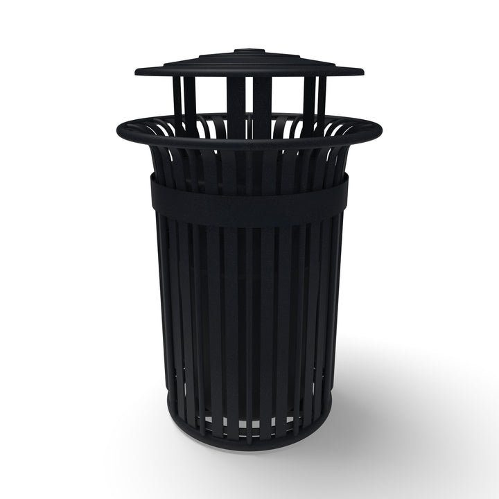 Oxford Slat Trash Receptacle Set w/ Door
