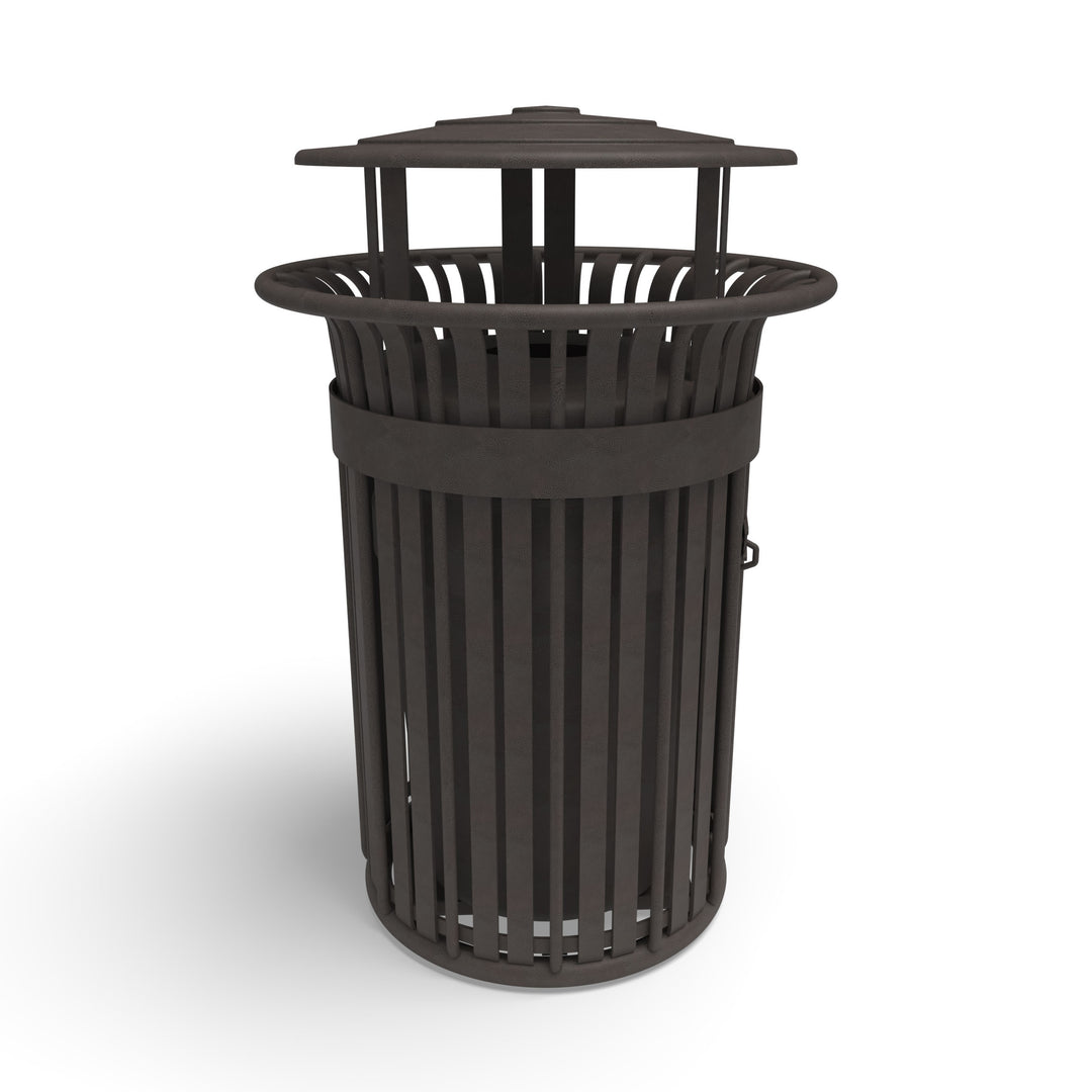 Oxford Slat Trash Receptacle Set w/ Door