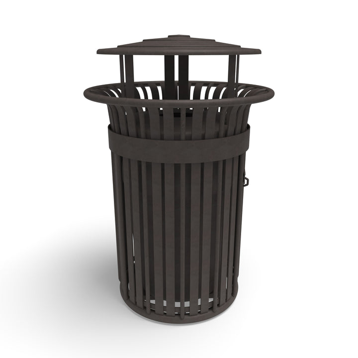 Oxford Slat Trash Receptacle Set w/ Door
