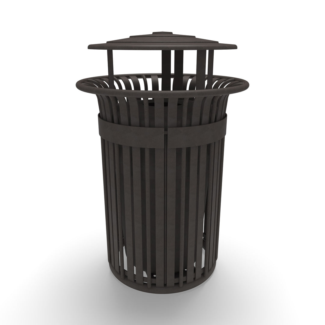 Oxford Slat Trash Receptacle Set w/ Door