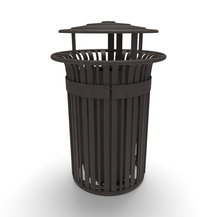 Oxford Slat Trash Receptacle Set w/ Door