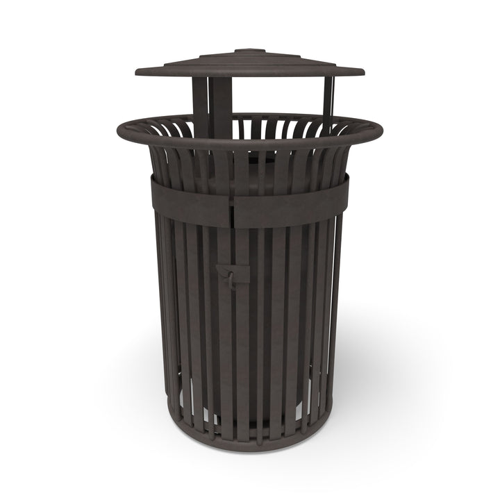 Oxford Slat Trash Receptacle Set w/ Door