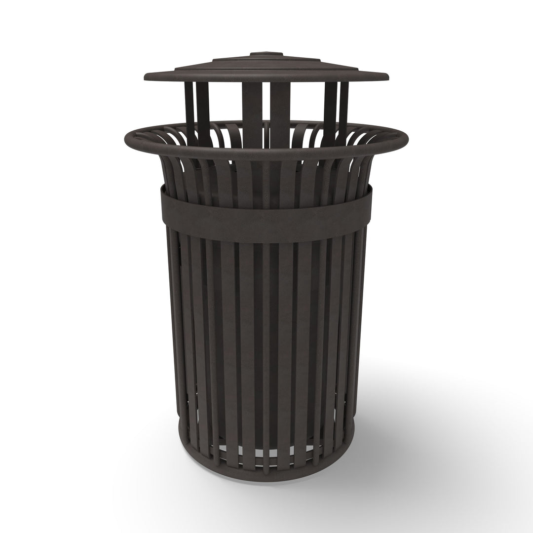 Oxford Slat Trash Receptacle Set w/ Door